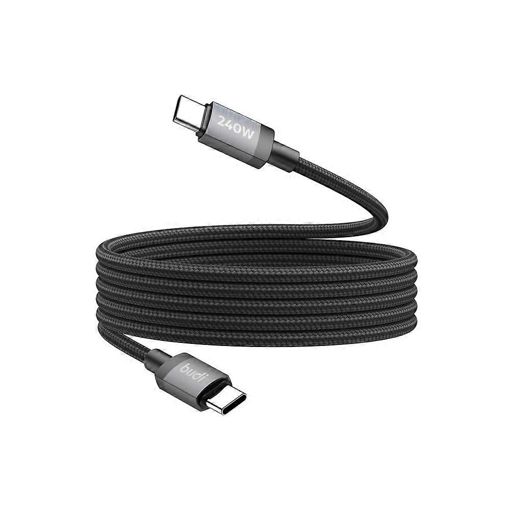 BUDI DC265TT15B 1.5m USB C to USB C PD 240W Fast Charging Magnetic Braided Data Cable