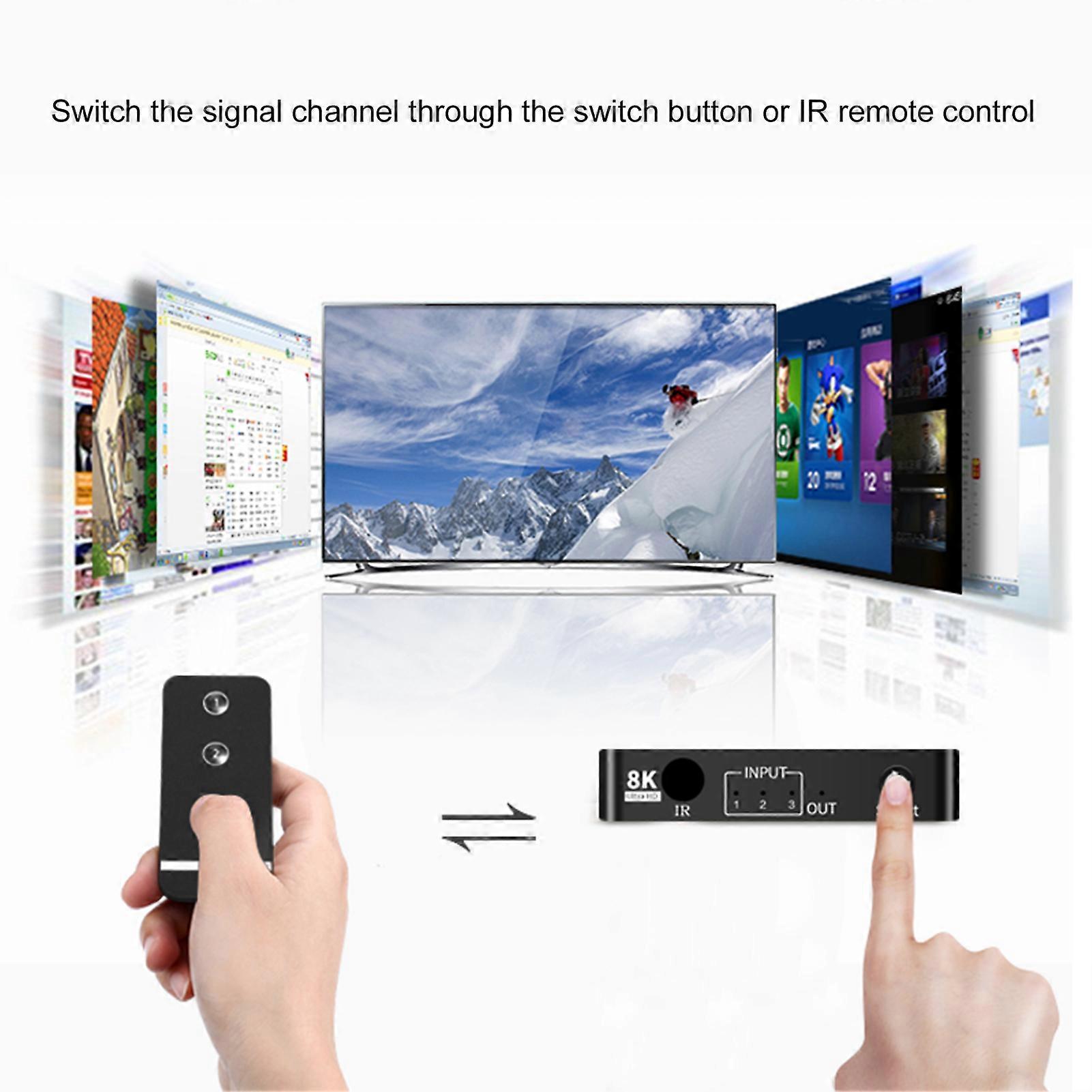 HDMI-Compatible 8K Switcher Multi-Device Support High-Clear Picture Quality Simple Operation