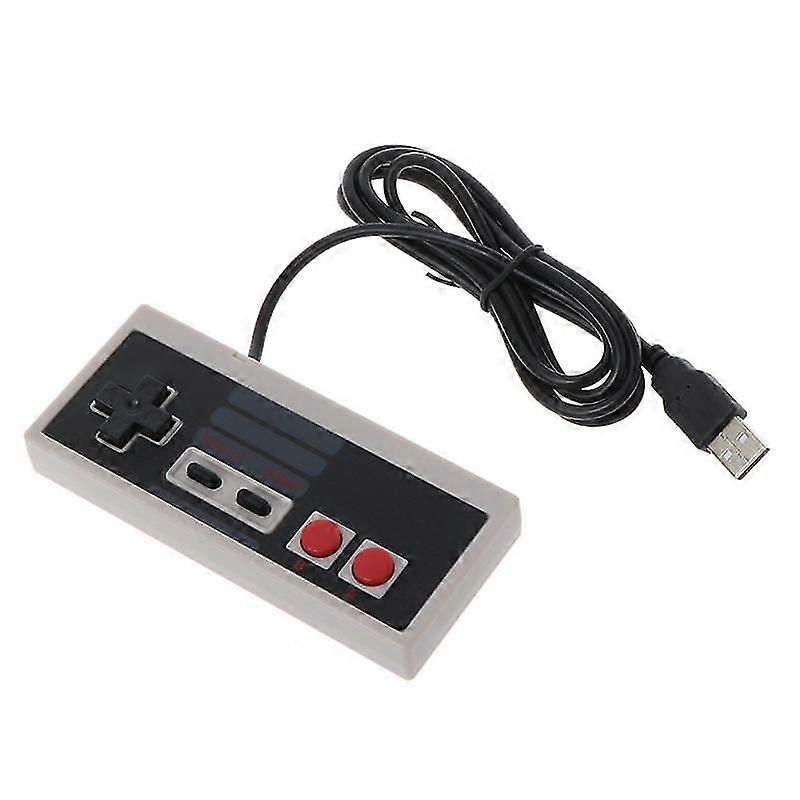 Usb Gaming Controller Plug-play Plastic Black+gray For Nes Pc Windows New