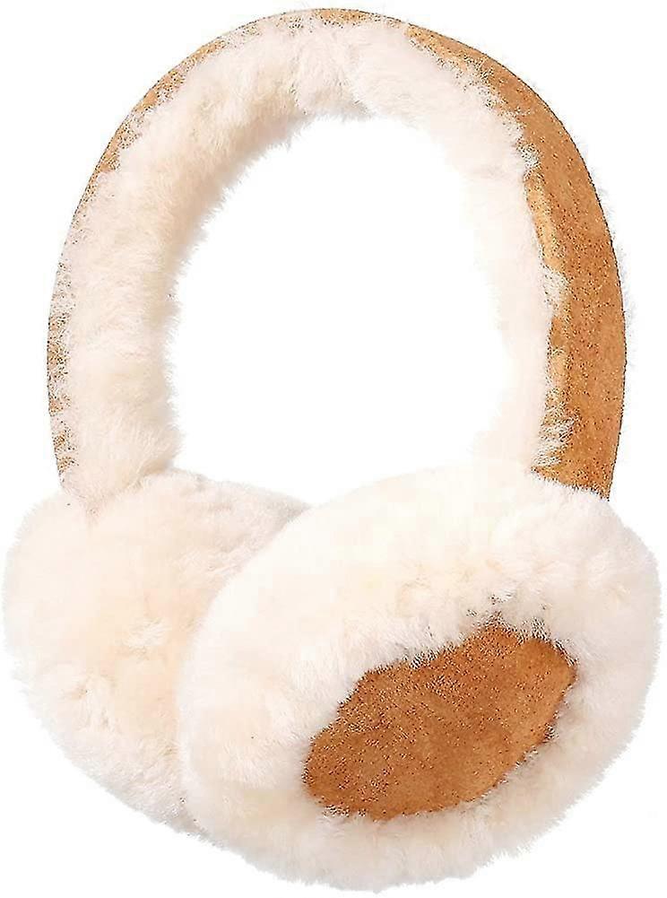 冬シープスキンイヤーマフ、オーストラリアウールイヤーウォーマー、アウトドアクラシックソフト