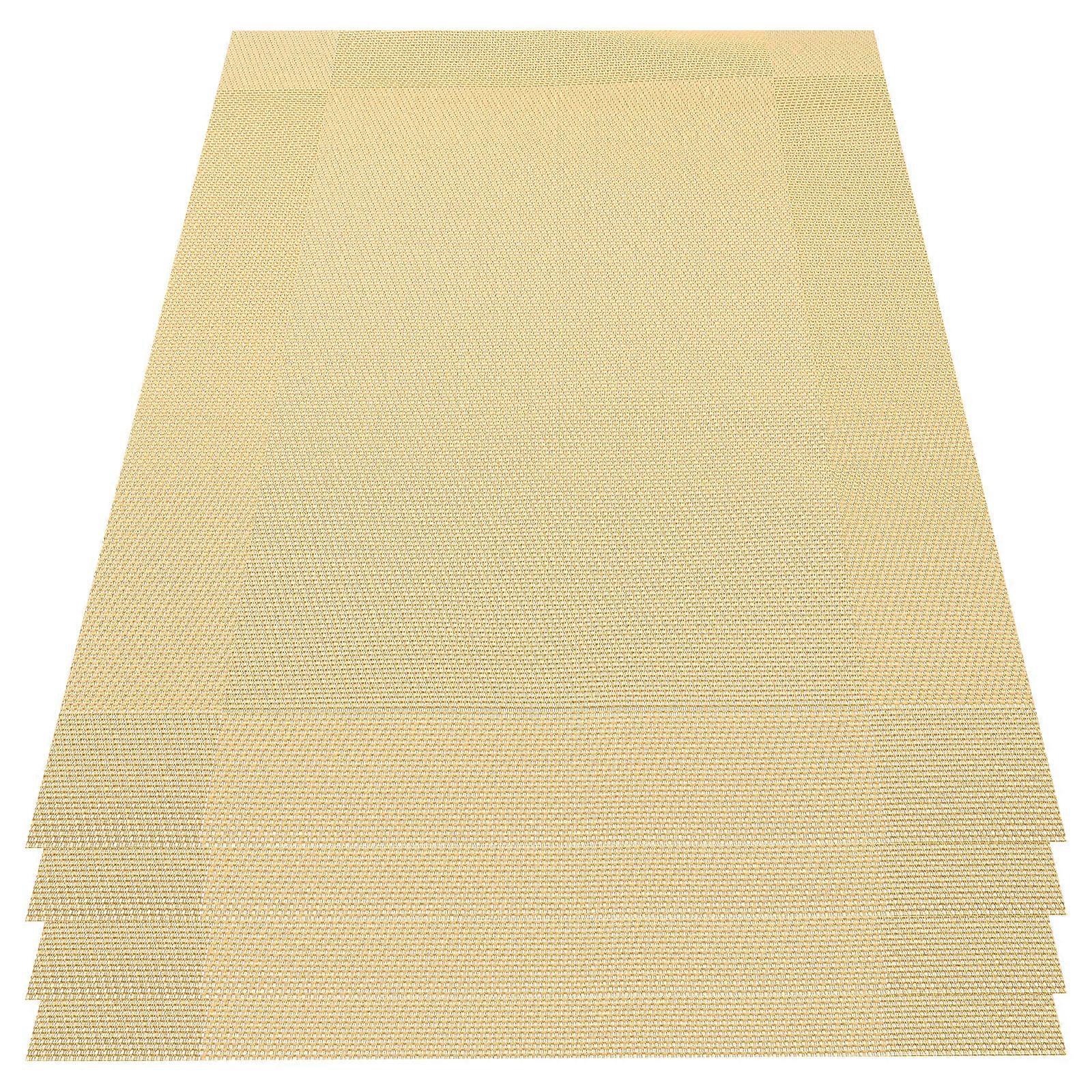 PVC Table Placemat Dinner Pad for Home Use 4Pcs Golden Set
