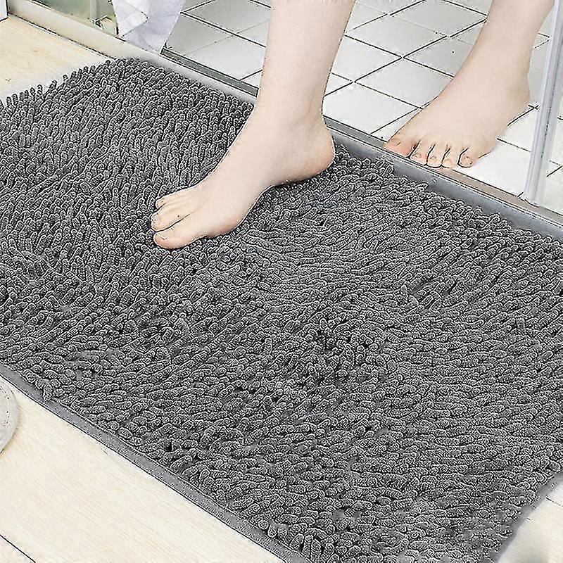 Chenille Bath Mat, Soft, Shaggy, Comfortable, Super Absorbent, Non-Slip