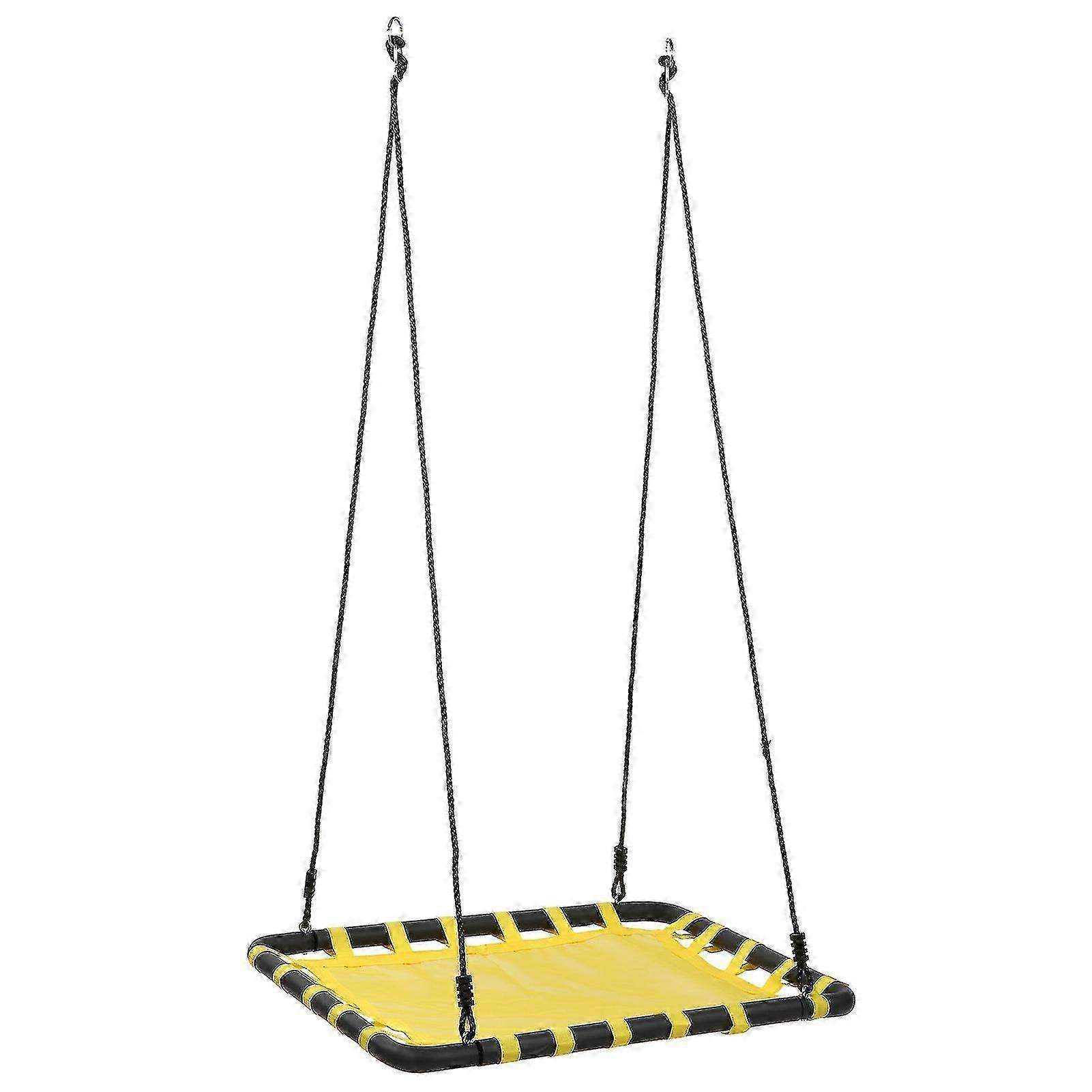 Indoor Outdoor Platform Tree Swing Rectangular Matting Swing with Steel Frame and Rope