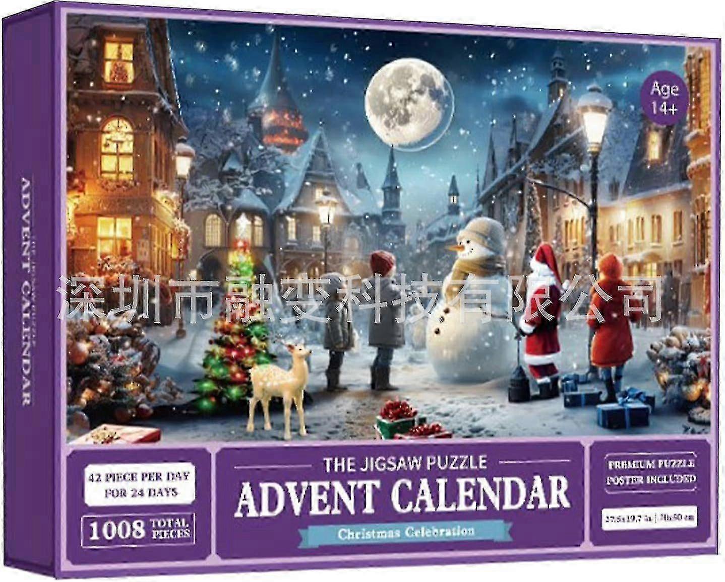 Christmas countdown calendar with 24 day puzzle surprise