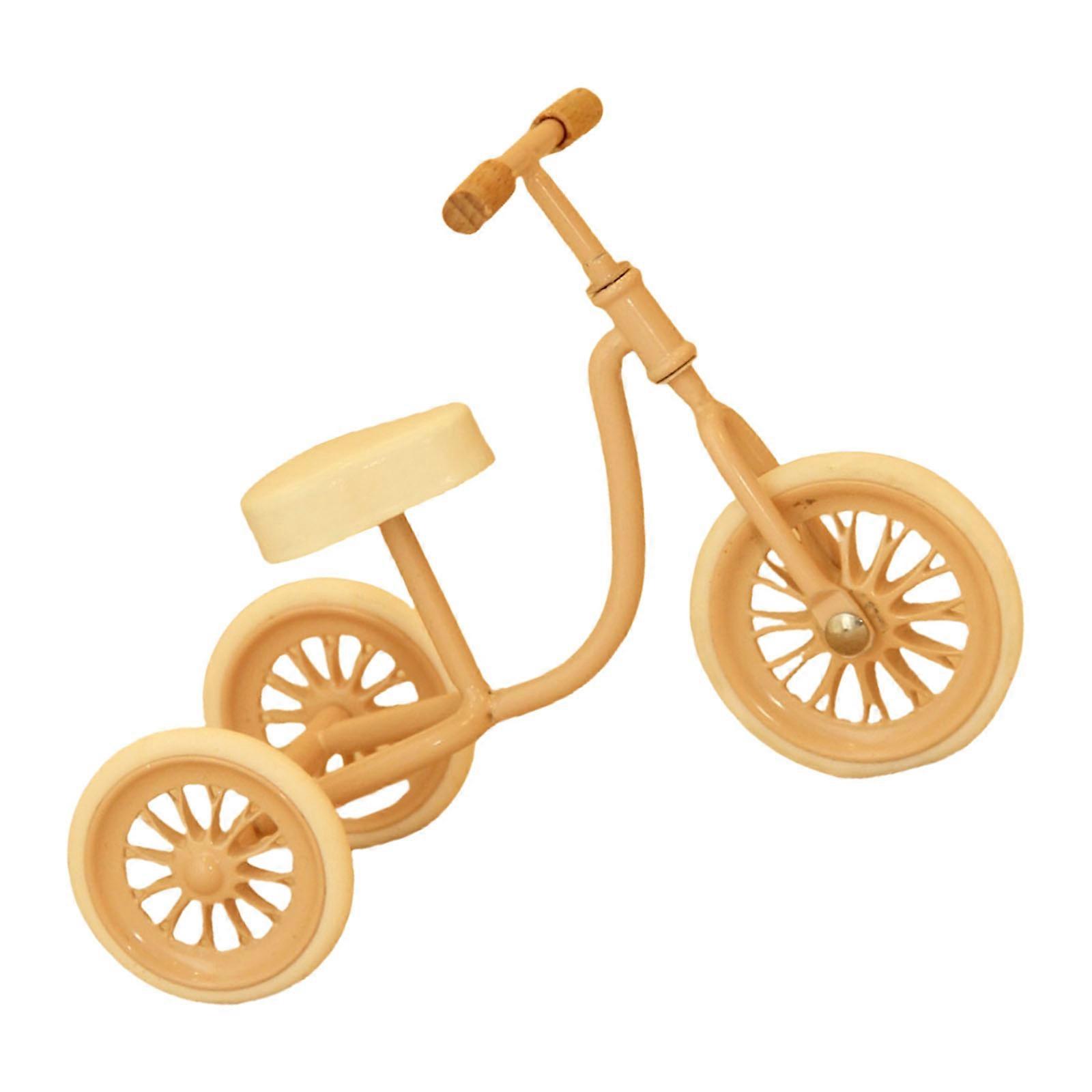 Solid 1/12 Scale Metal Tricycle Model Designed For Miniature Enthusiasts And Artistic Presentations  White