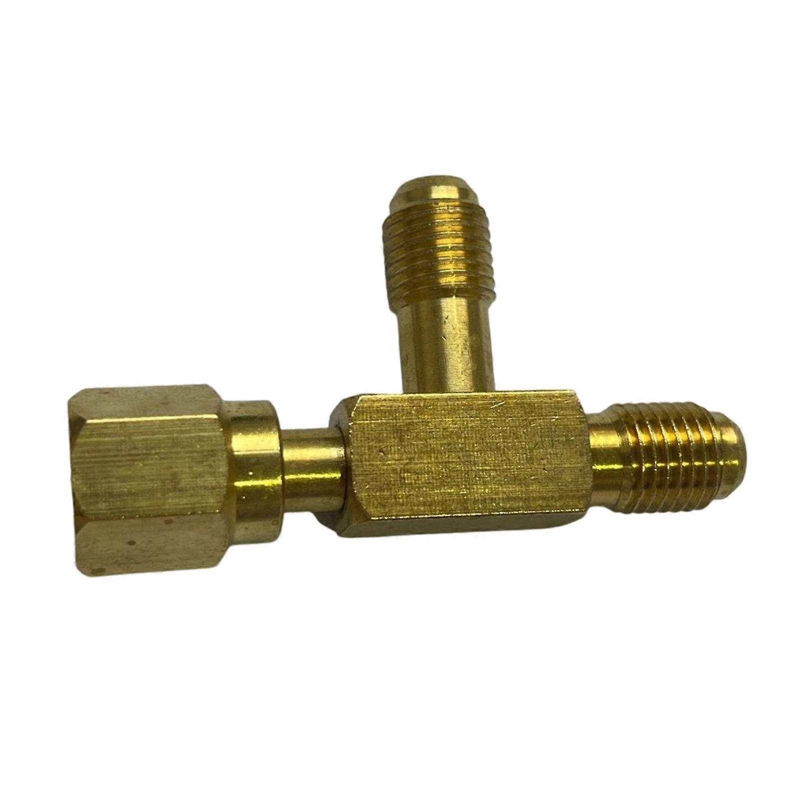 T Type Adapter Adapter Replacement for R134A R22 R407 R600 Add Gauge Deep Vacuum Pump Manifold Set Brass Adapter Multicolor