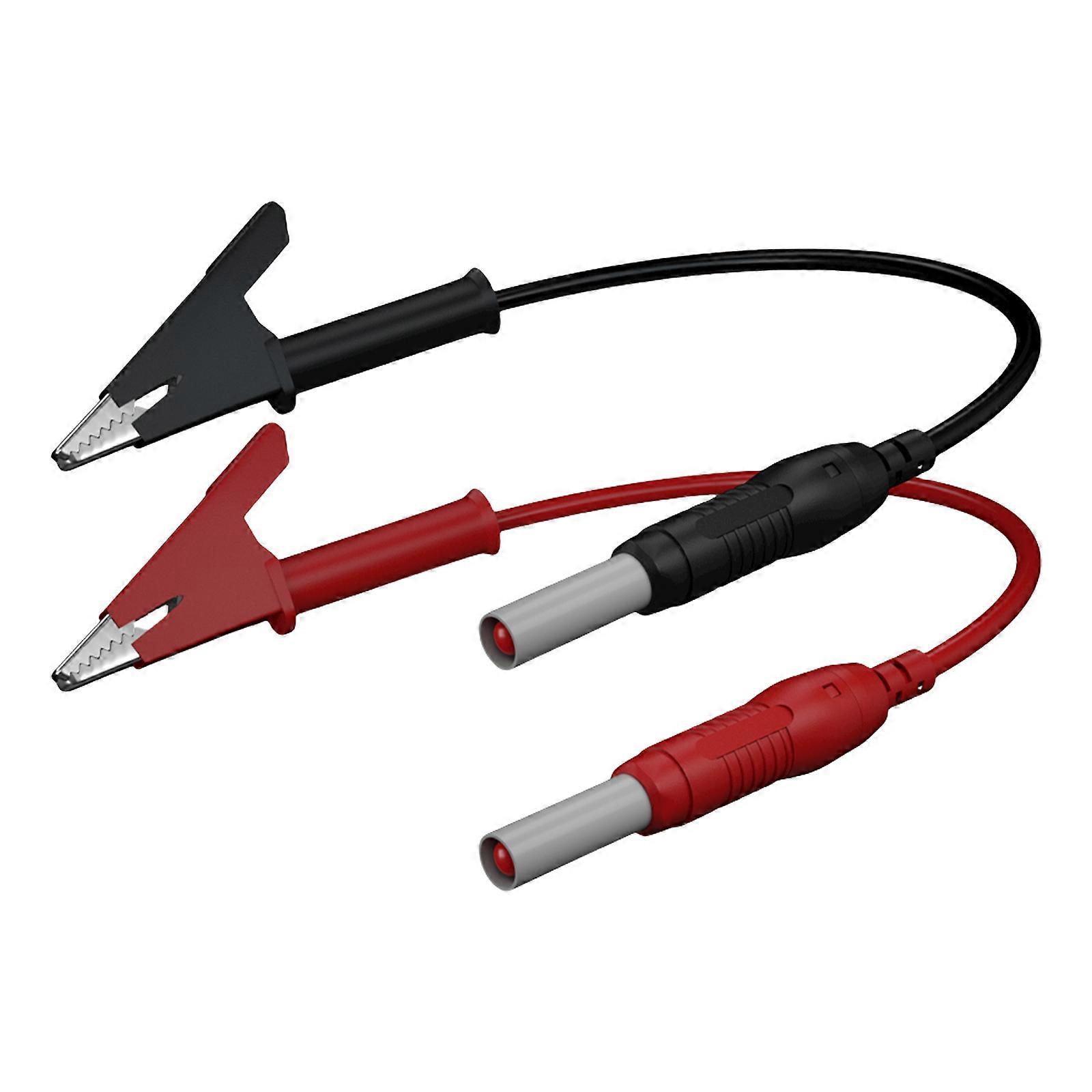 2pcs Banana to Alligators Clip  Test Leads Cable 4mm Retractable plugs 100cm Length for Multimeter Electrical Testing Multicolor