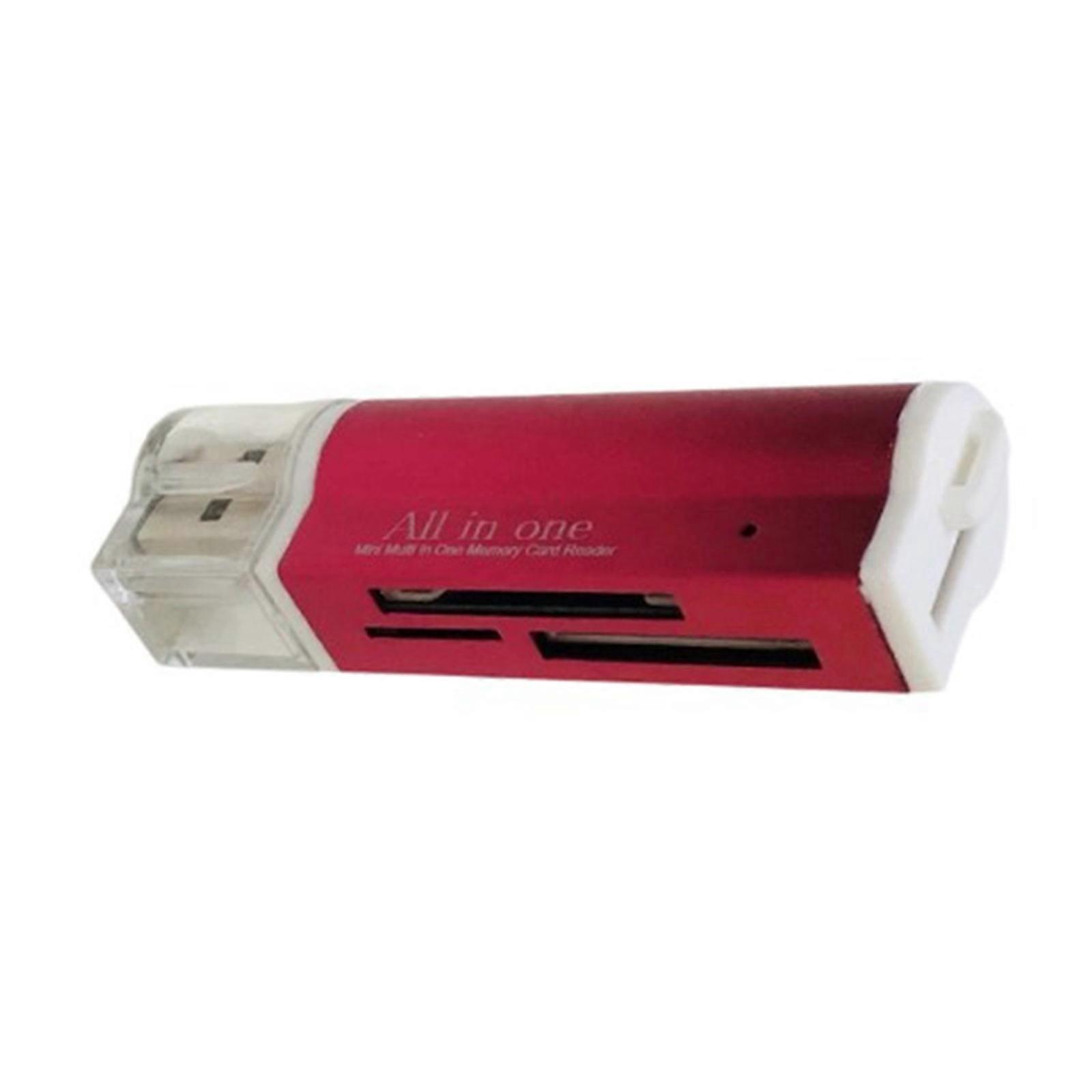 USB Memory Card Reader Memory Sticks Adapter for SDTF MS M2s High Transmission Speed  Red