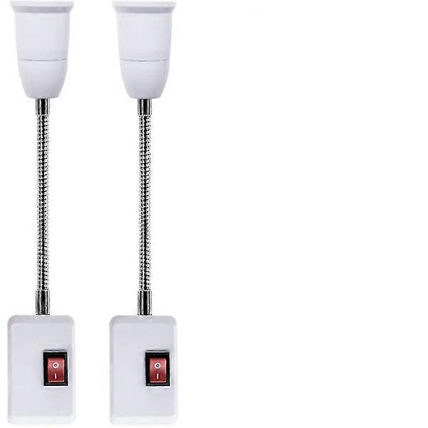 3-pack Flexible Lamp Holder, Wall Lamp with Switch, E27 Extended Bulb Socket Adapter with On/Off Switch [DB] yc