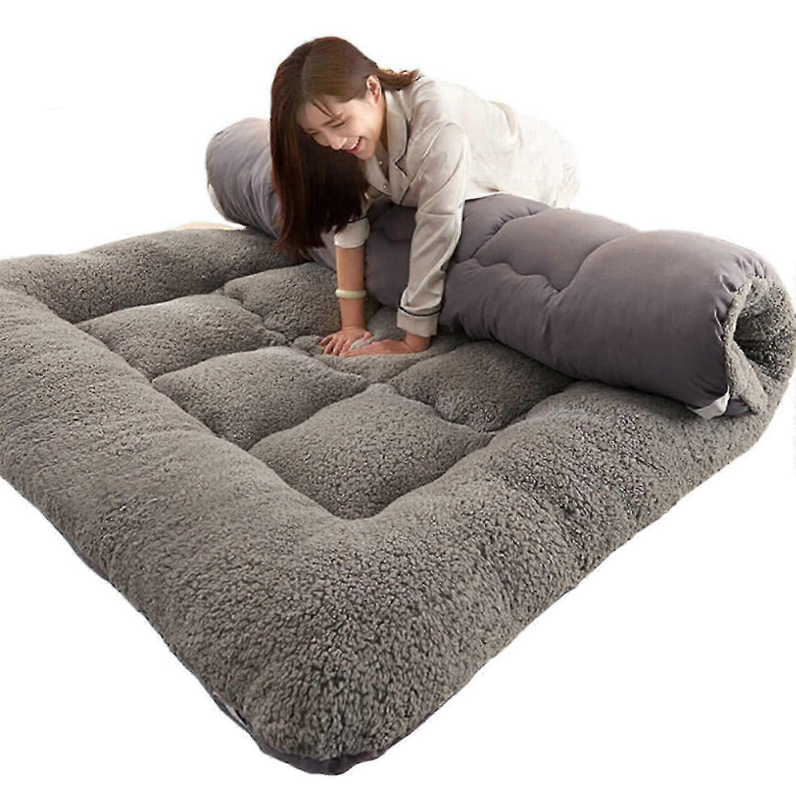 Imitation Lambskin Thickened Soft futon Mattress Double Single Japanese Folding NonSlip Mattress futon, Queen Size Mattress