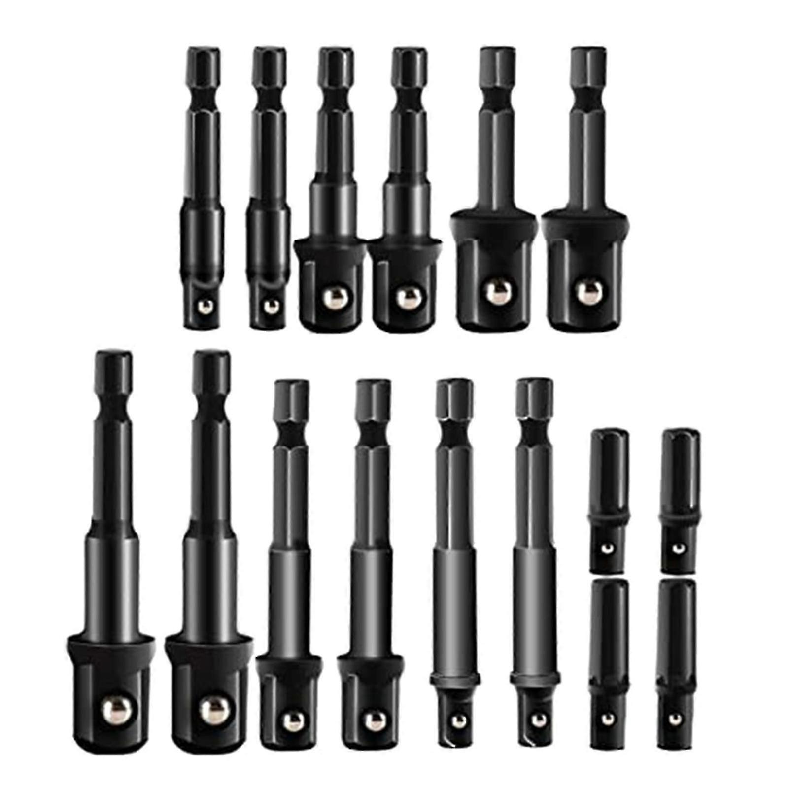16-Piece Impact Socket Set with Extensions - Portable UK Drill Adapter Kit for DIY and Professional Use