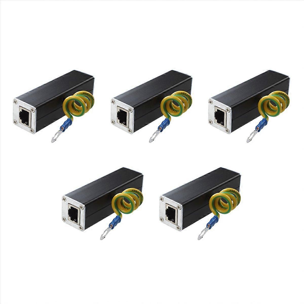 5X RJ45 Plug Ethernet Network Surge Protector Thunder Arrester 100MHz