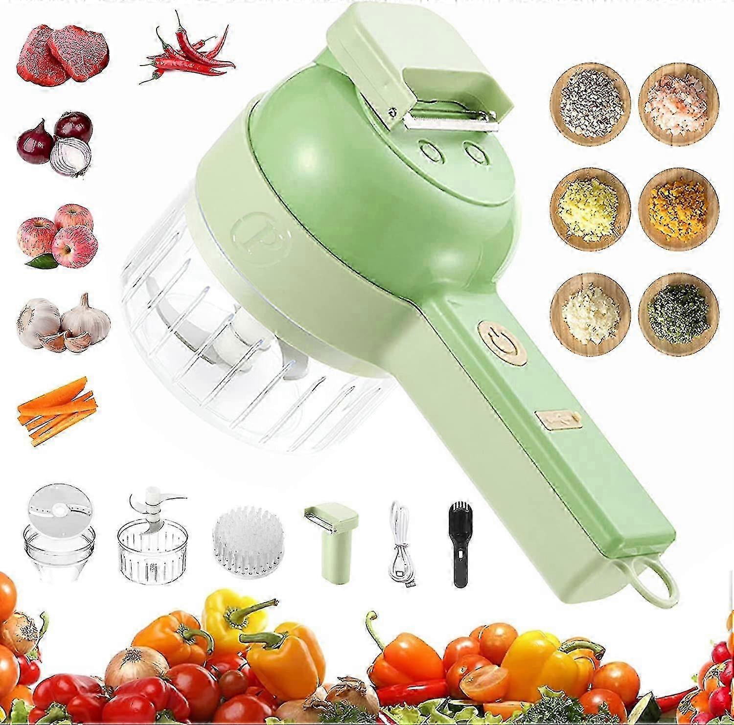 Handheld vegetable cutter for cooking - multifunctional 4 in 1 chopper