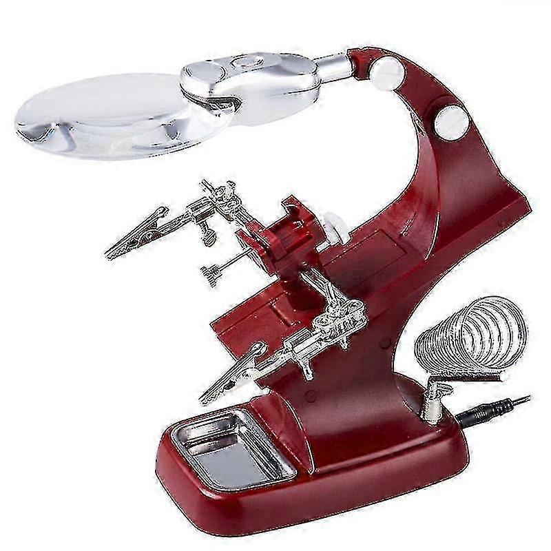 Presisjonsloddeboltstativ med LED-lupe for elektronikk og smykker