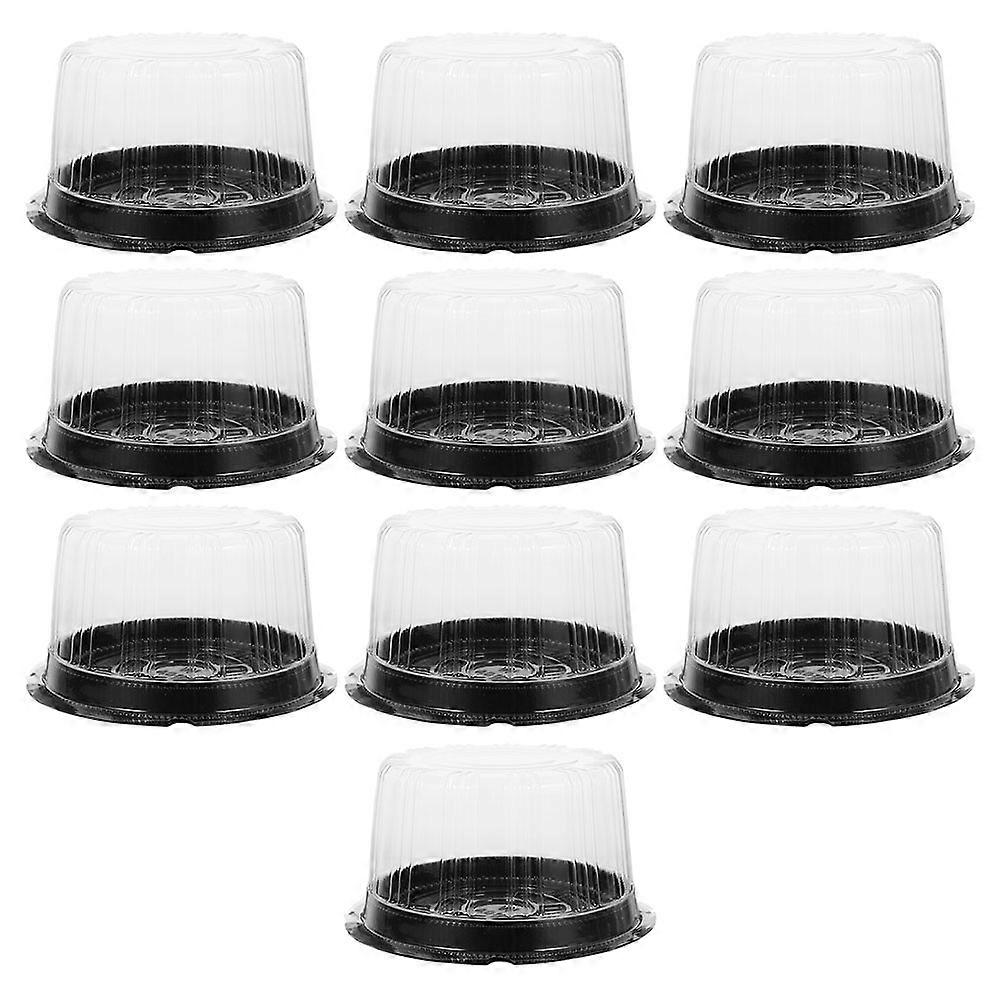 Bakery Mousse Cake Box for Storage Use 25Pcs Clear Round Plastic Containers with Lids