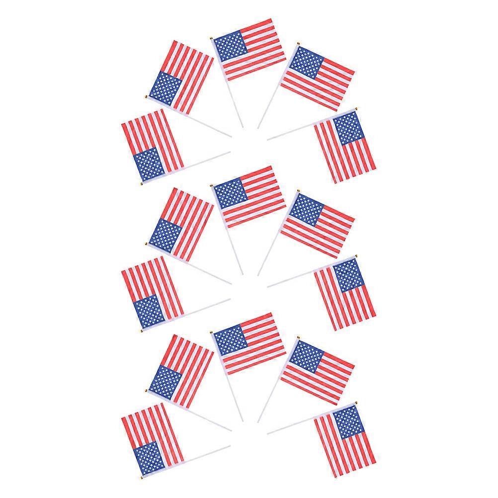 Small Handheld Usa Flag for Veterans Day Celebration 15Pcs Kit