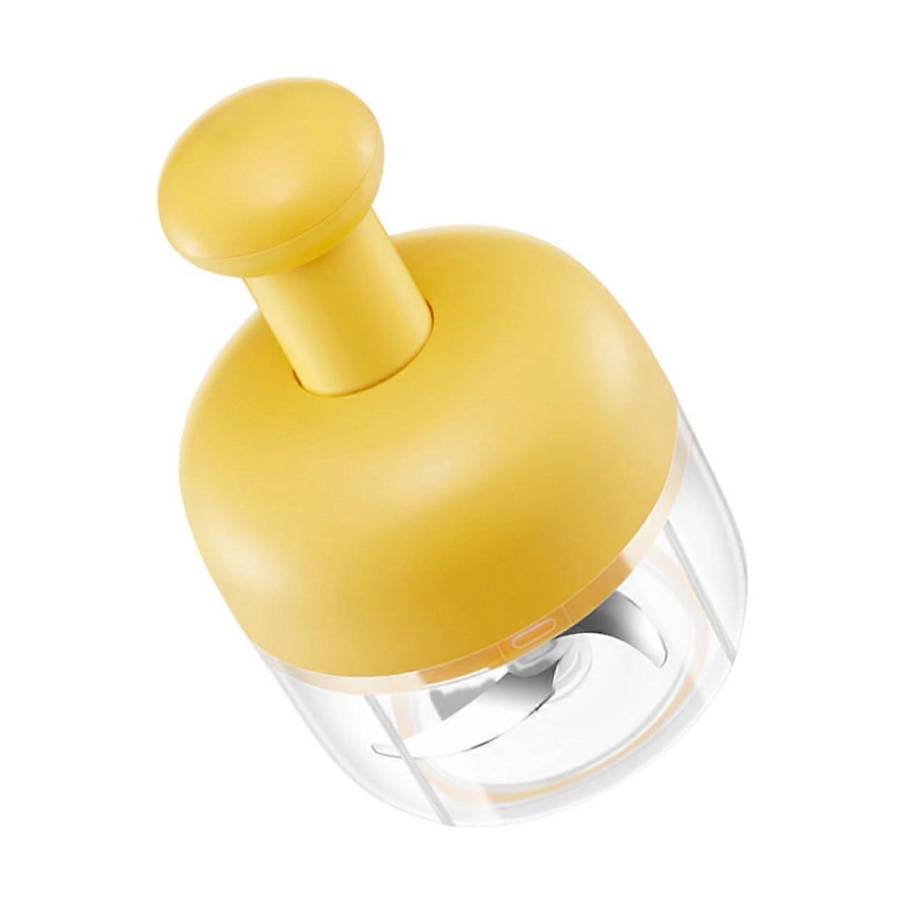 Garlic Press with Hidden Blade Safety Design, Easy Clean Manual Crusher for Home and Travel, Yellow