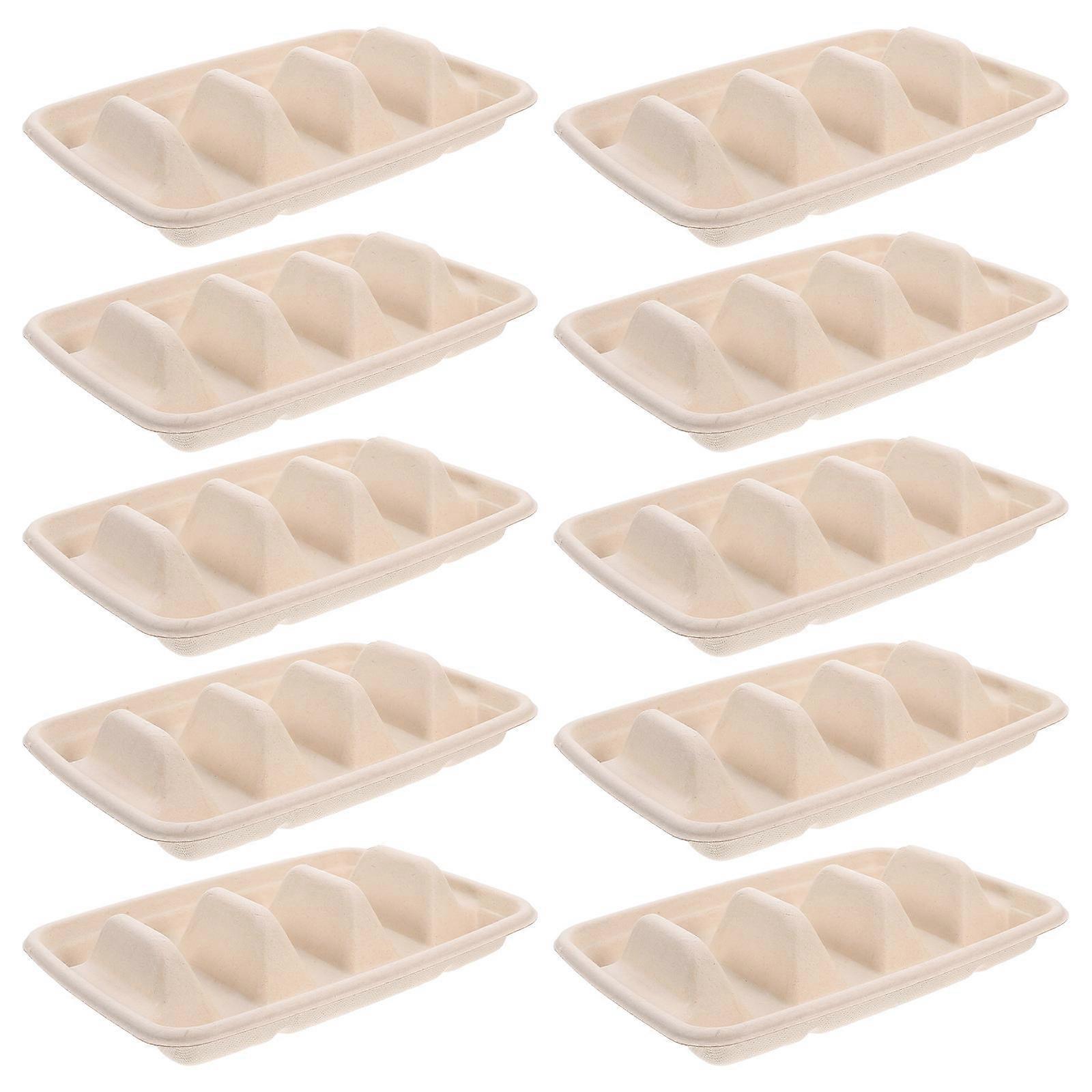 Disposable Taco Holders Taco Rack for Serving 50Pcs with Dividers for Snacks