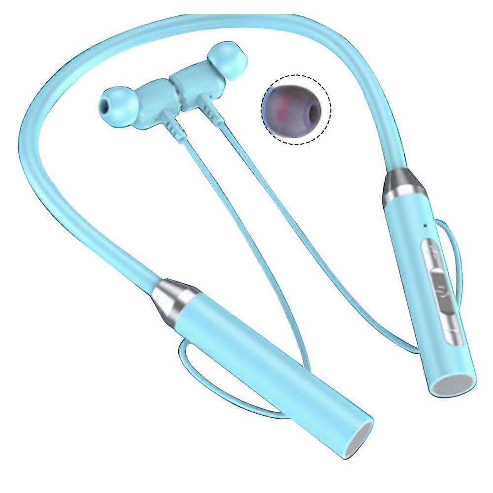 Wireless Bluetooth Headset Neck Type Stereo Noise Reduction,Blue