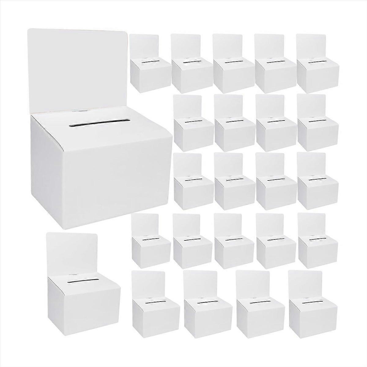 24 Pack Cardboard Ballot Box with Slot, Raffle Boxes 6x6Inch