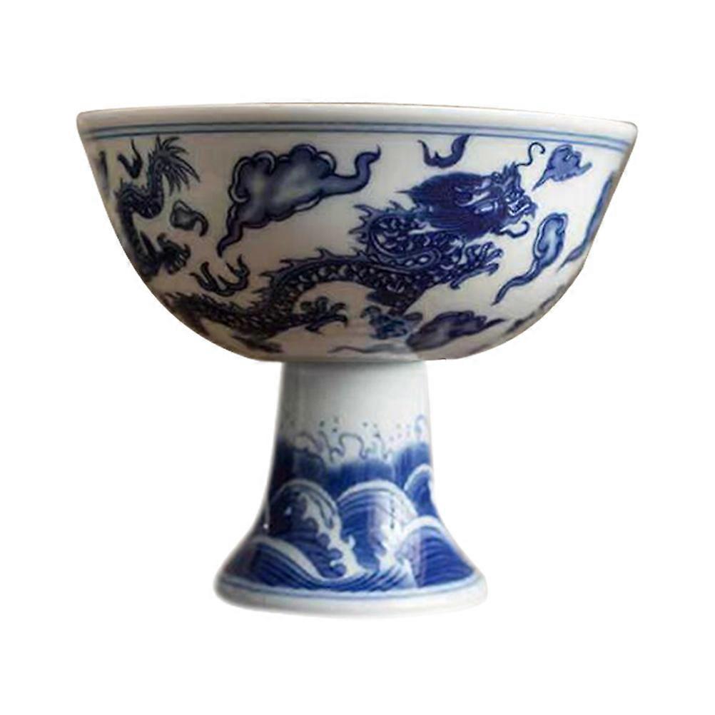 Ceramic Tea Cup for Drinking Tea 3Pcs Small High Foot Cups with Assorted Color