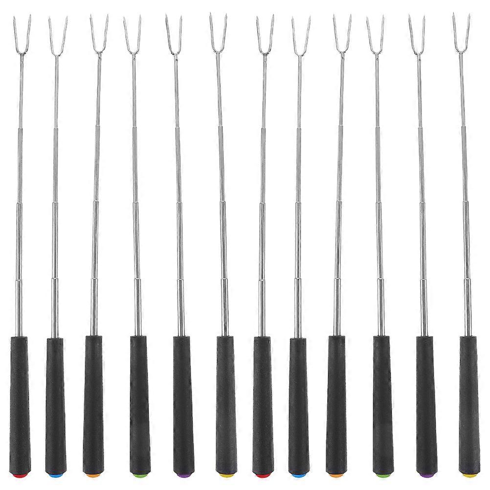 Barbecue Marshmallow Roasting Sticks Forks with Comfortable Grip 12Pcs