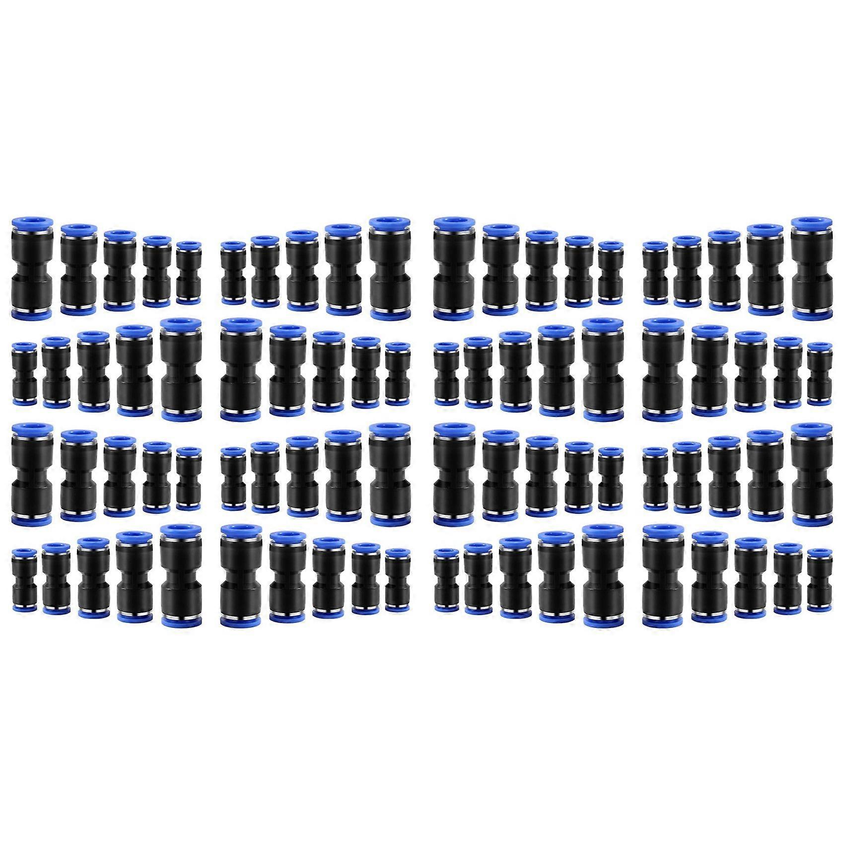 Quick Coupler Kit, Push-on Direct Coupling, Pneumatic Air Line Connector Direct Connection(4mm/6mm/8mm/10mm/12mm)80 PCS