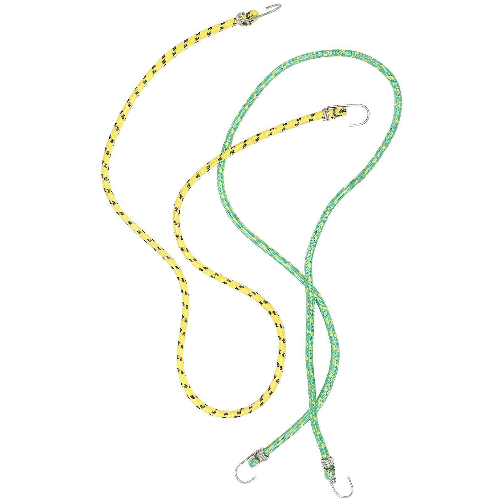 Rubber Bungee Cords Adjustable Strap with Hooks 2Pcs for Luggage Use