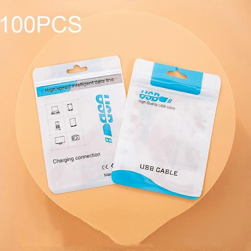 100 PCS Data Cable Packaging Bag Plastic Sealing Bag, Size:10.5x15cm