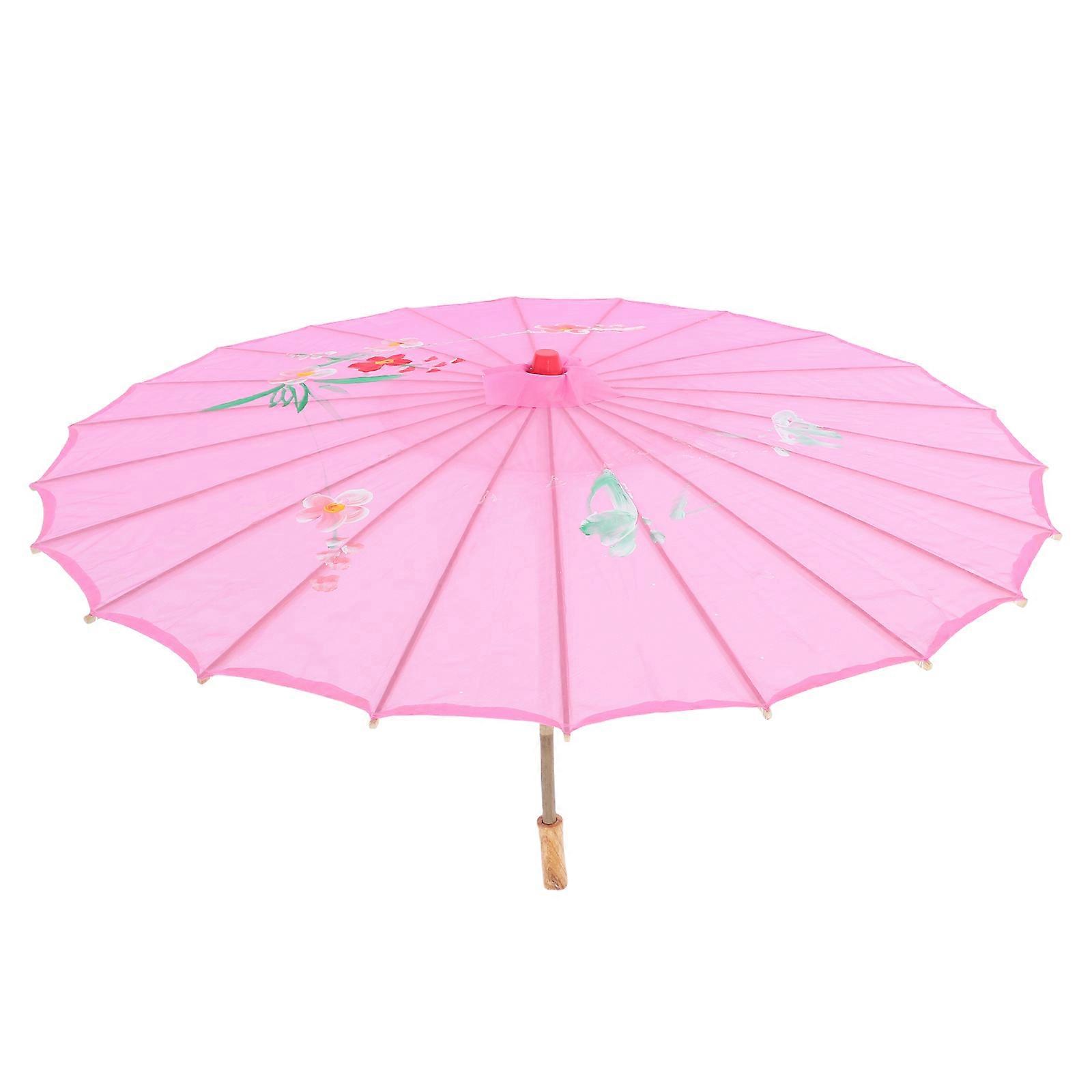Dancing Umbrella Performance Props for Decoration Use Pink Bamboo