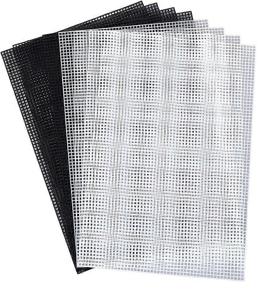 8 Pcs 7 Count Plastic Mesh Canvas Sheets 13.19 x 10.24 Inch 2 Styles Mesh Sheet for Stitch Mesh Needlepoint Canvas for DIY Handmade Sewing Accessories