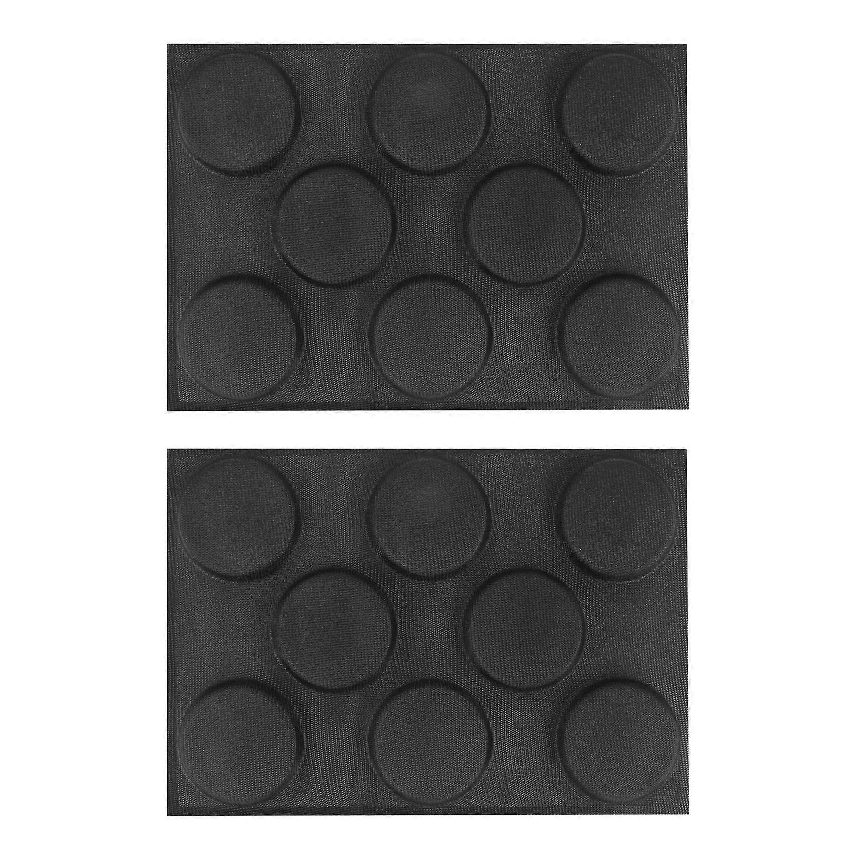 2X Silicone Hamburger Bread Forms Perforated Bakery Molds Non Stick Baking Sheets Fit Half Pan Size