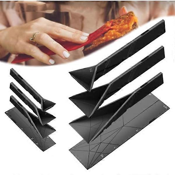 Polygons 3-in-1 Flat Measuring Cup, 2 Spoons with 6 Different Sizes black