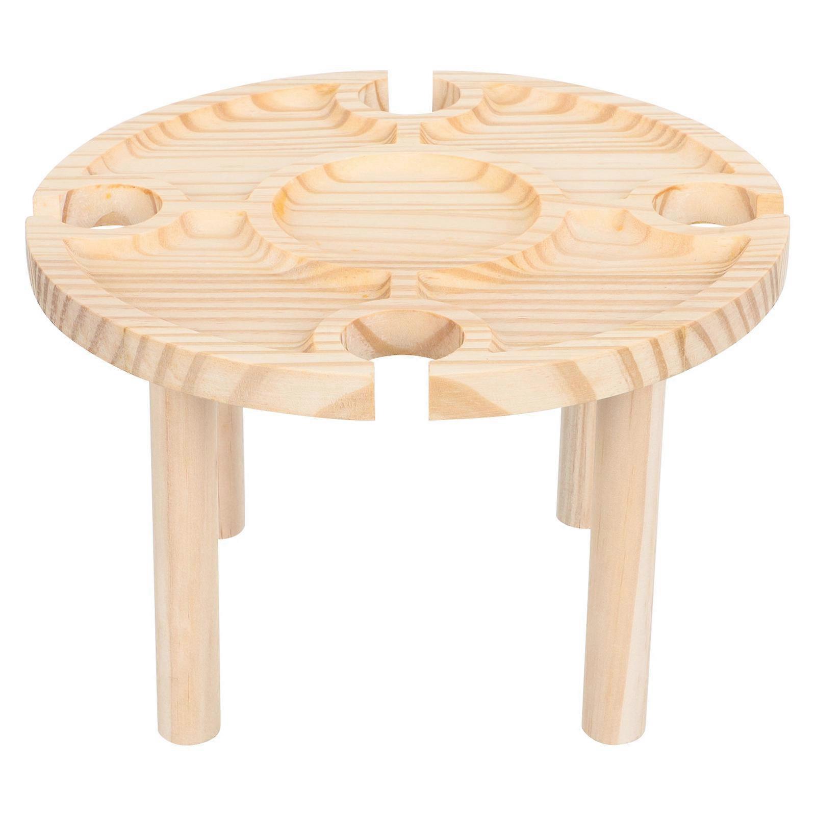 Portable Wooden Wine Table for Outdoor Use 3Pcs Picnic Tables