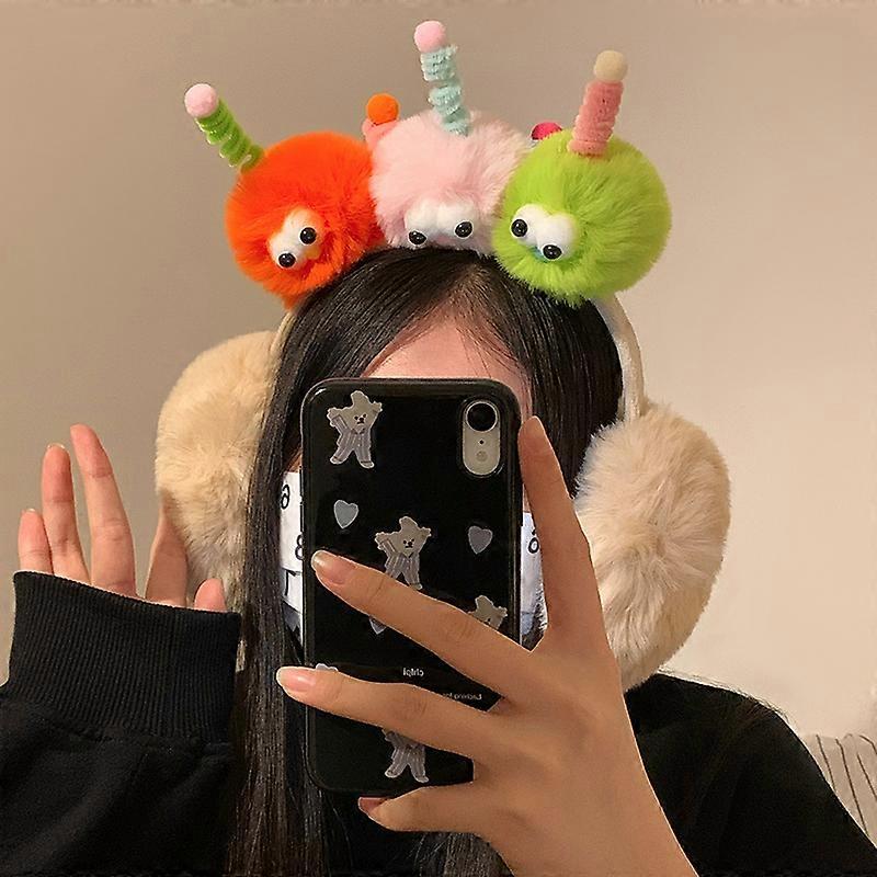 Cache-oreilles amusants pour Halloween, mignons et int��ressants, petits monstres color��s, accessoires chauds de f��te pour femmes et filles