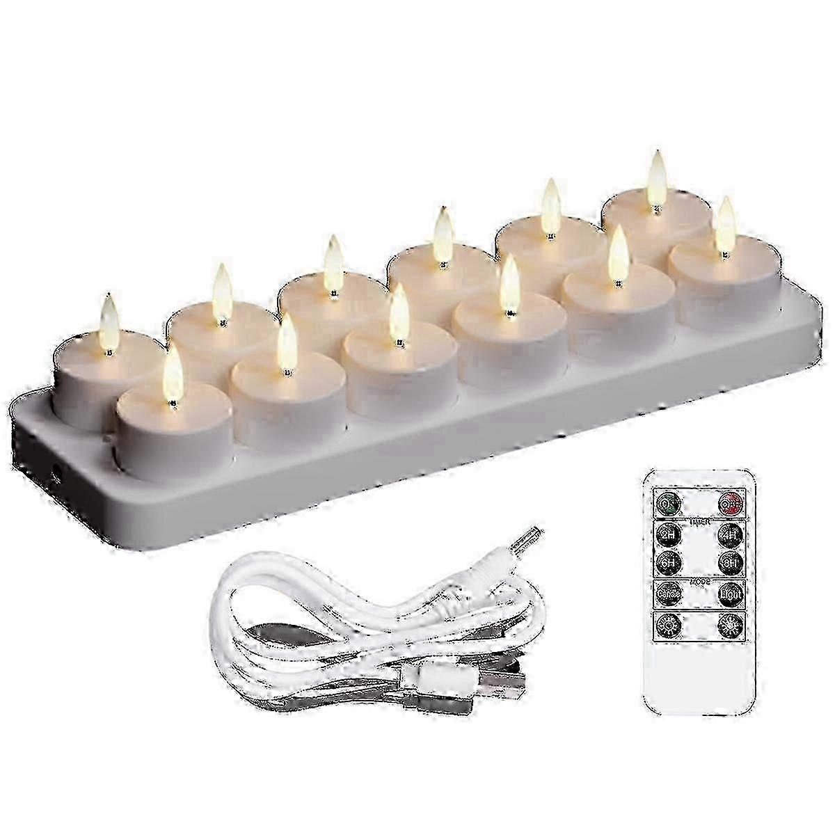 Velas de té recargables, 12 piezas recargables