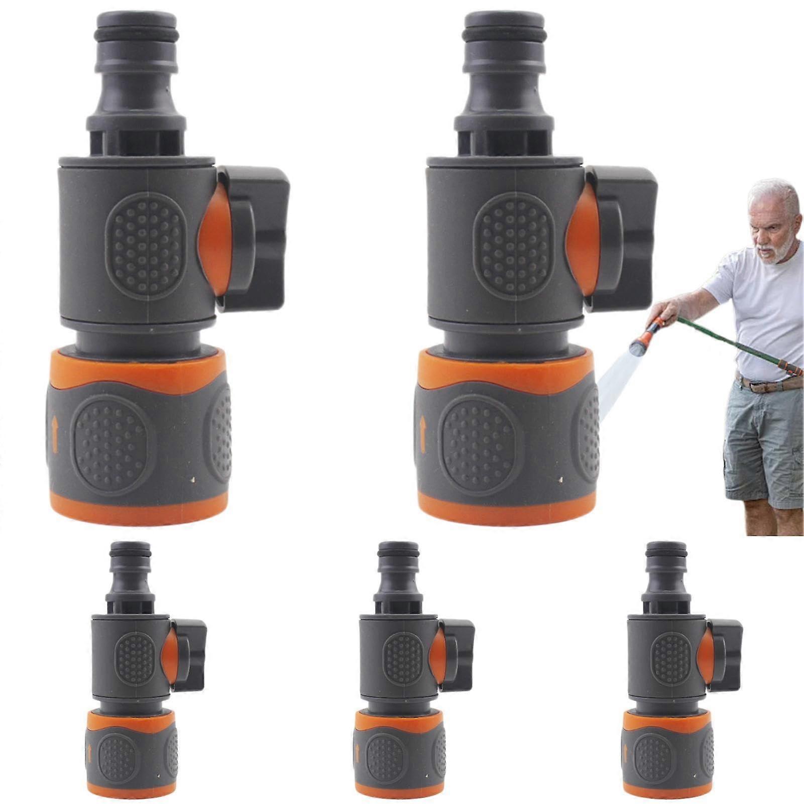 5 Pack Garden Hose Shut Off Valve Connector with Quick Release and Easy Water Flow Control
