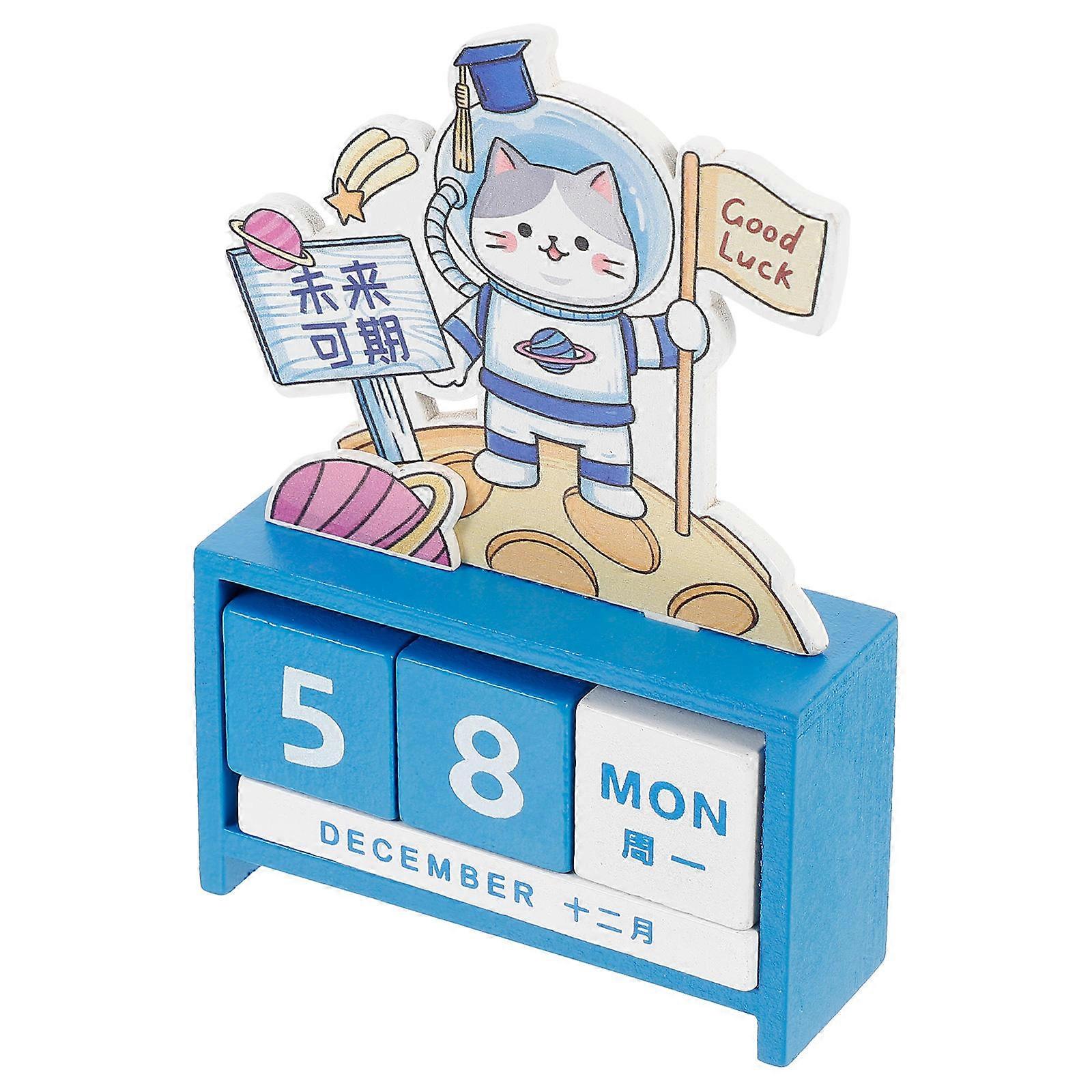 Perpetual Desktop Calendar Block Calendar For Cafe Decoration Multi Color Rectangular Blocks 1 Set