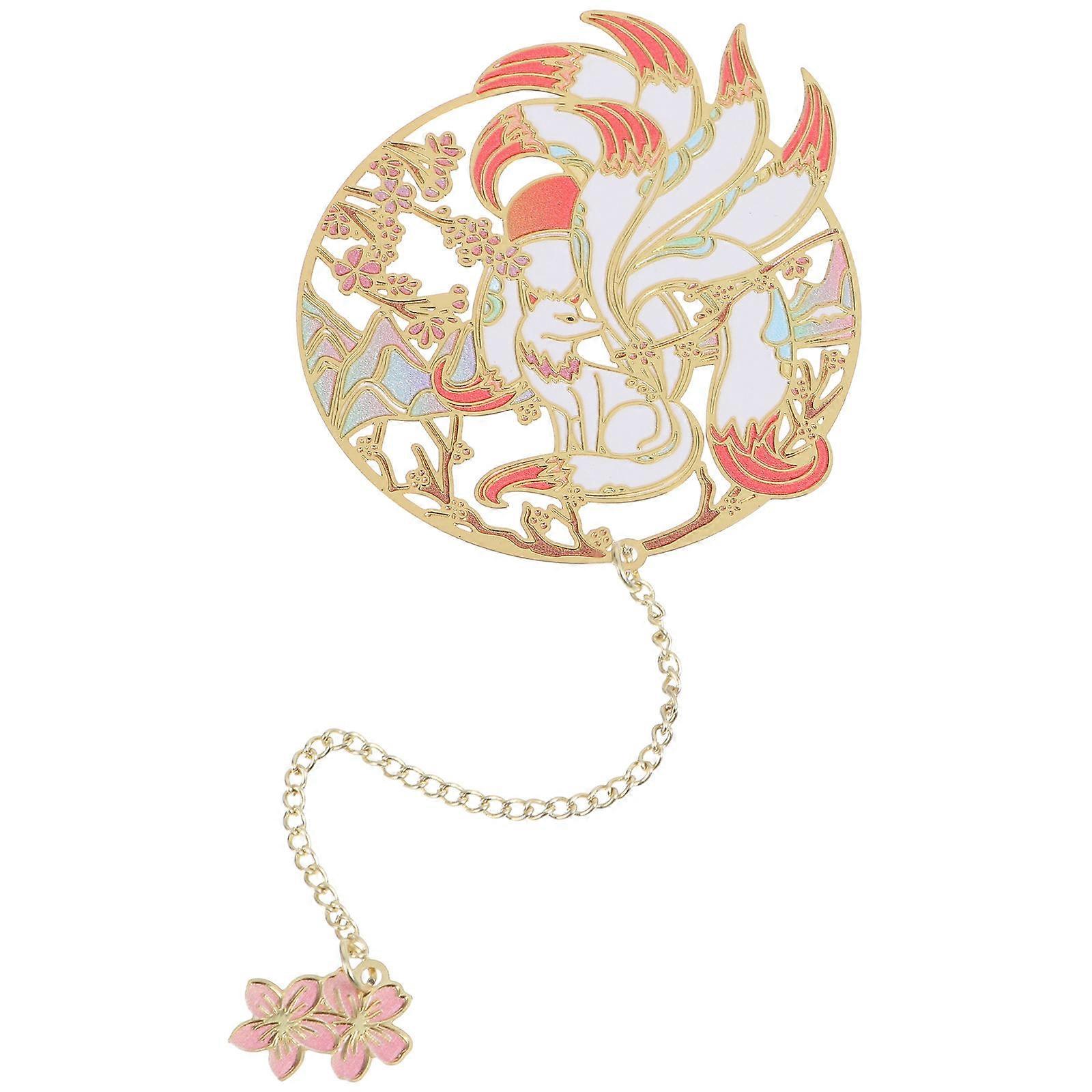 Reading Brass Bookmark with Pendant for Students Decorative Page Marker