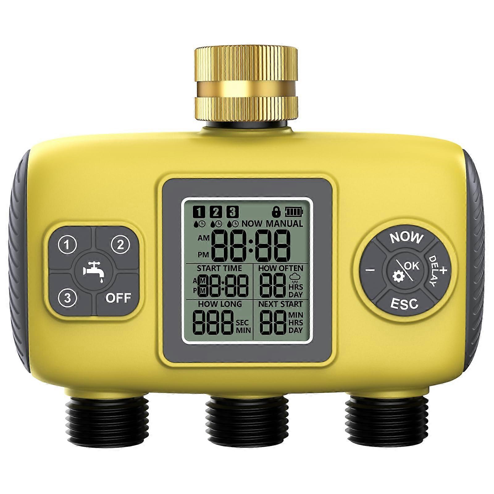 Dual Port Digital Water Timer with LCD, WiFi Garden Irrigation Controller, Rain Delay, Weekly Schedule