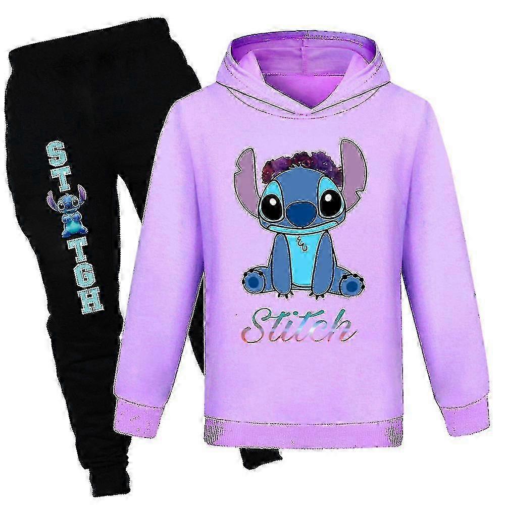 Kids Lilo And Stitch Hoodie Long Sleeve Tracksuit Set Sweatshirt Tops Pants Outfits Boys Girls -NMAOV 2025