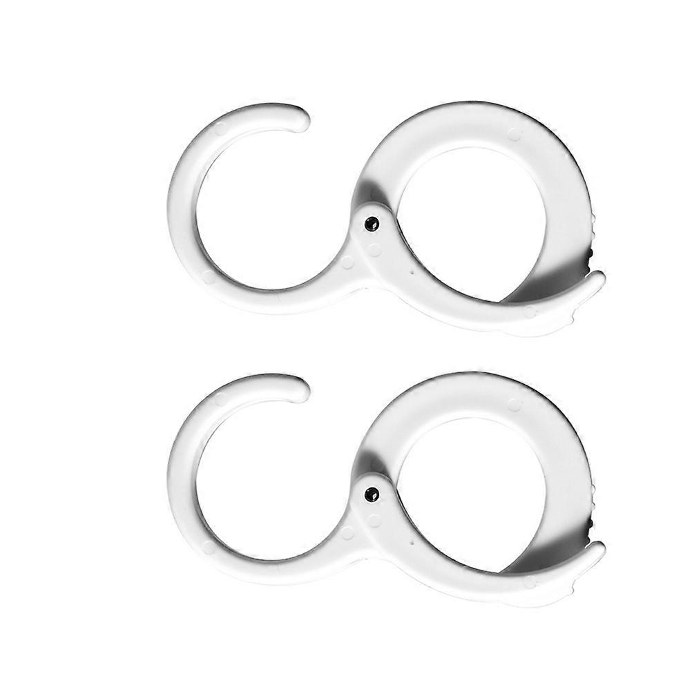 Clothes Hook Buckle Hook for Pole Hanging 2Pcs Sturdy White Hooks