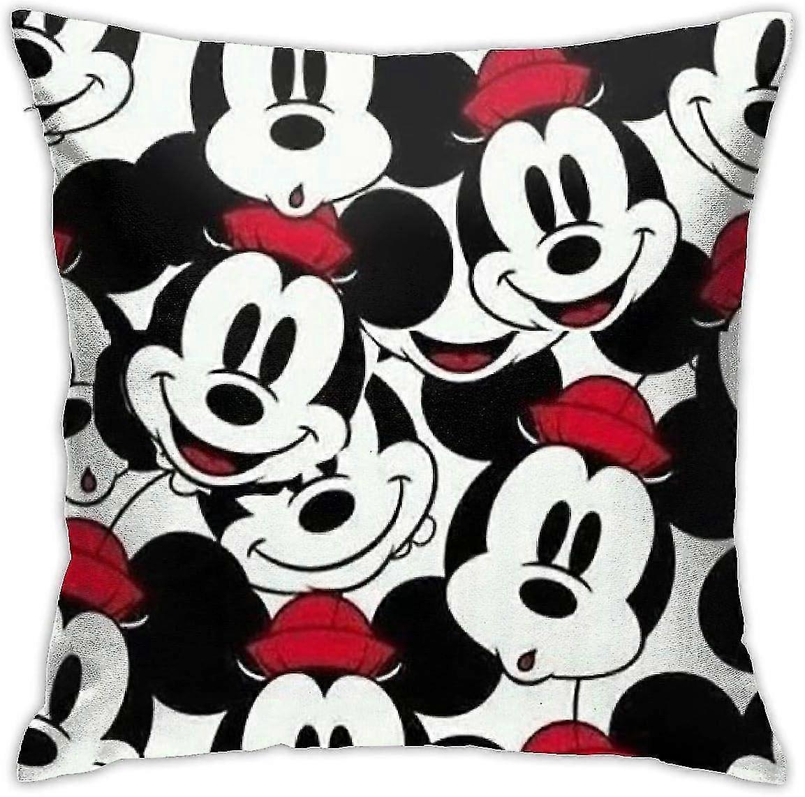 Taie d'oreiller décorative Mickey Mouse souriant, 45 x 45 cm (18 x 18 pouces) - pl2196 26-27s