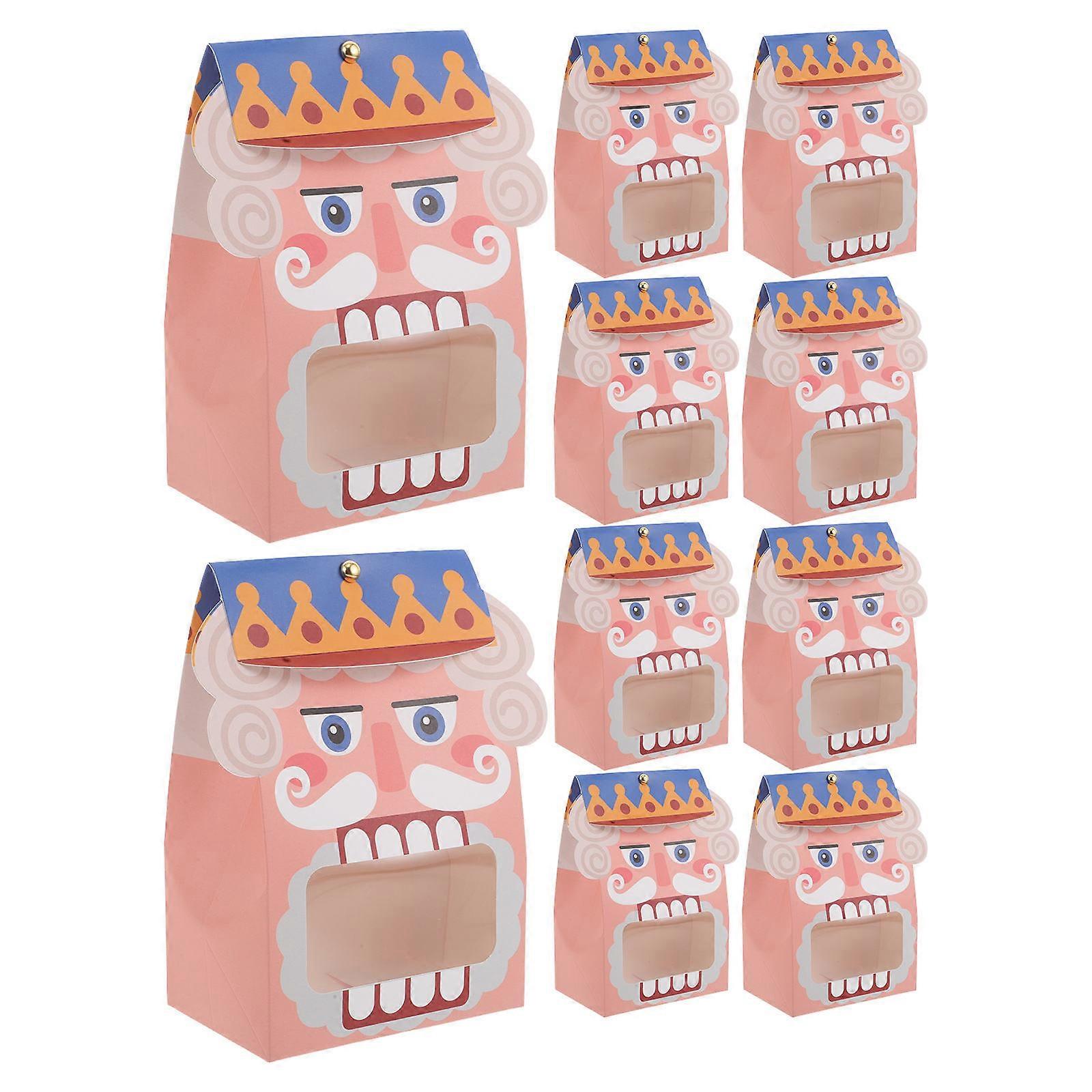 Nutcracker Cookie Boxes for Storage Use with Window Design 10Pcs Paper Cardboard