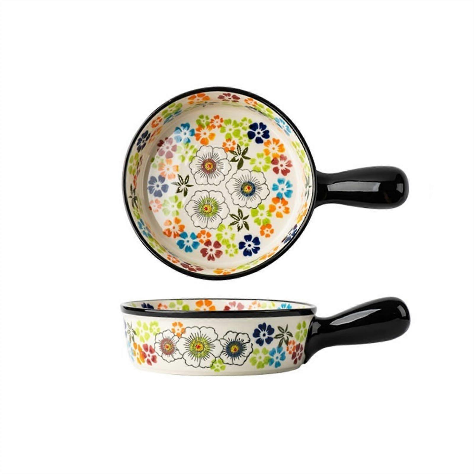 Ceramic Baking Dish Large Capacity Porcelain Casserole with Handle, Oven Dishwasher Microwave Safe