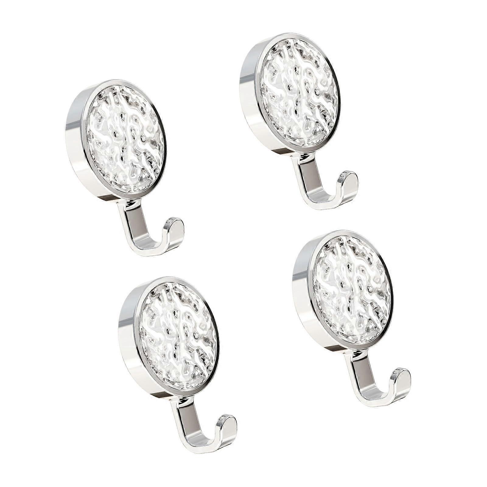 4pcs Rustproof Adhesive Bathroom Wall Hooks for Easy Damage MultiRoom Organization