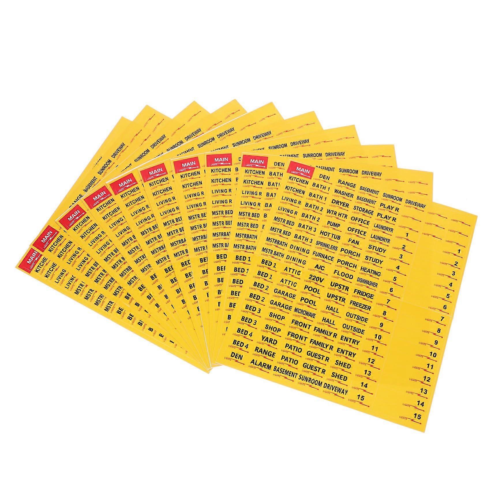 Electrical Panel Labels 10 Sheets Colored Circuit Breaker Stickers Self Adhesive for Easy Identification