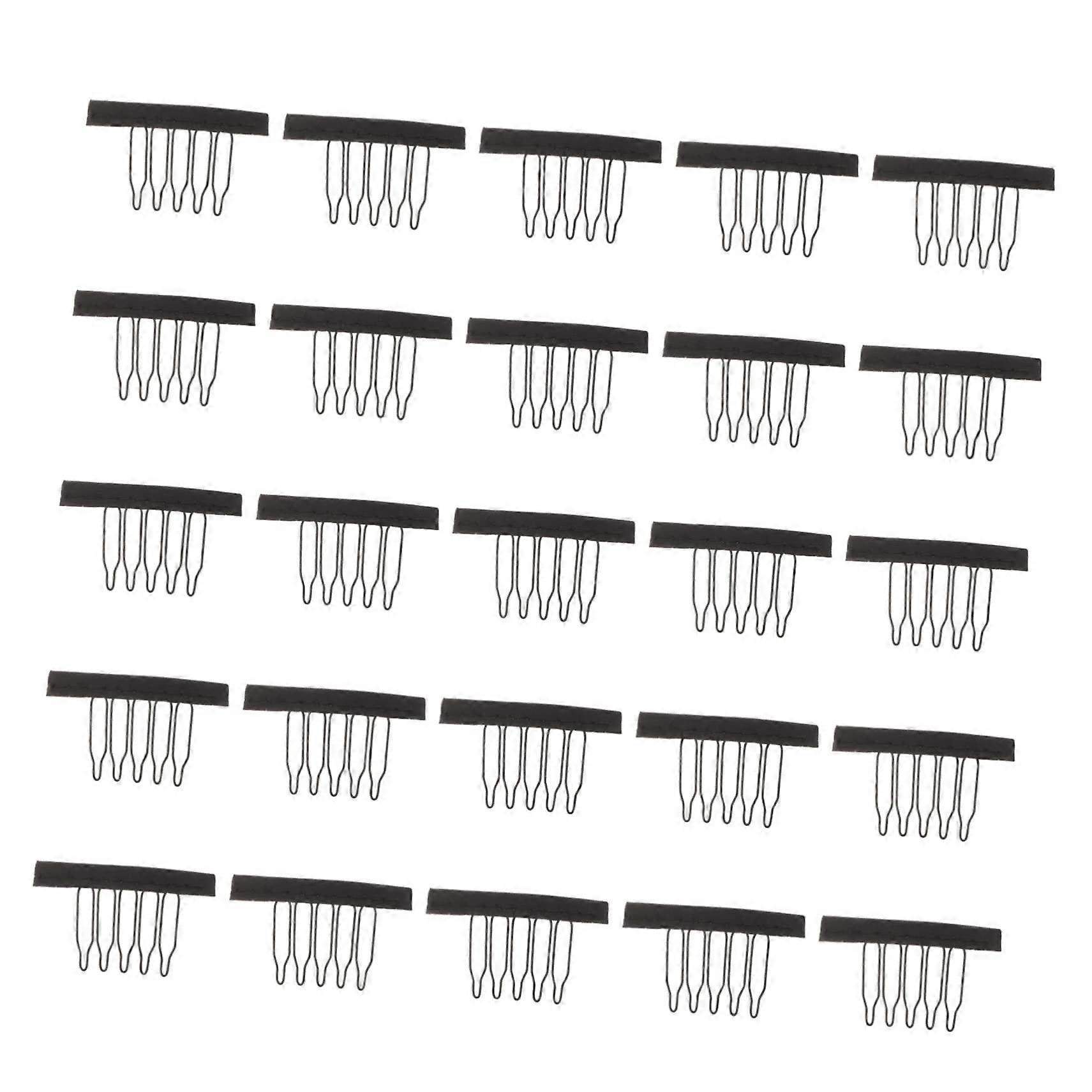 25pcs Wig Clips Combs with 6 Teeth Snap Design for Secure Wig Attachment and Easy Sew Installation