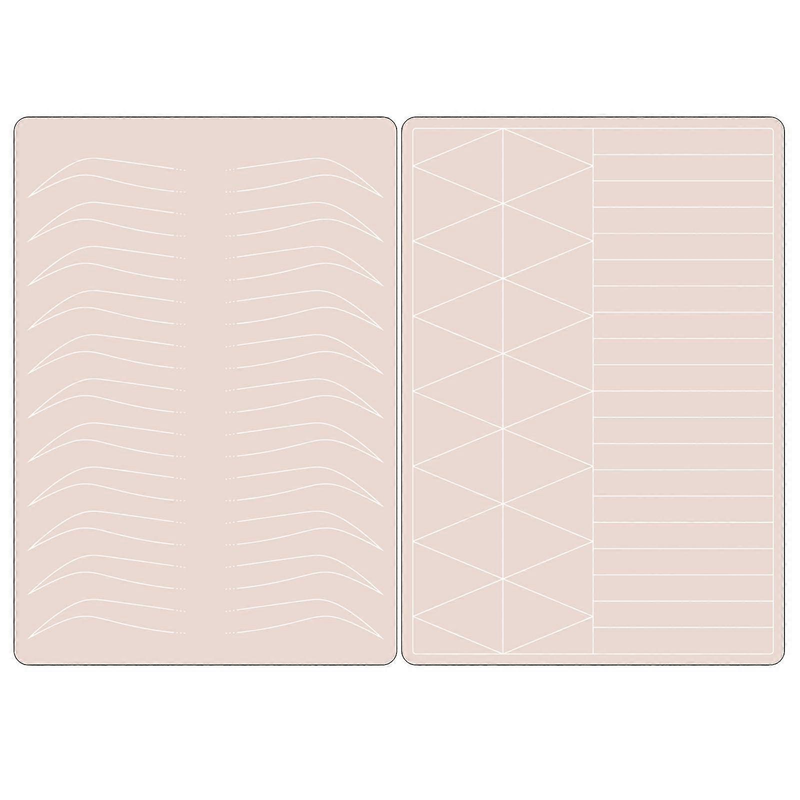 4pcs Microblading Practice Skin Set, DoubleSided Silicone Pad with Printed Brow Guides for PMU