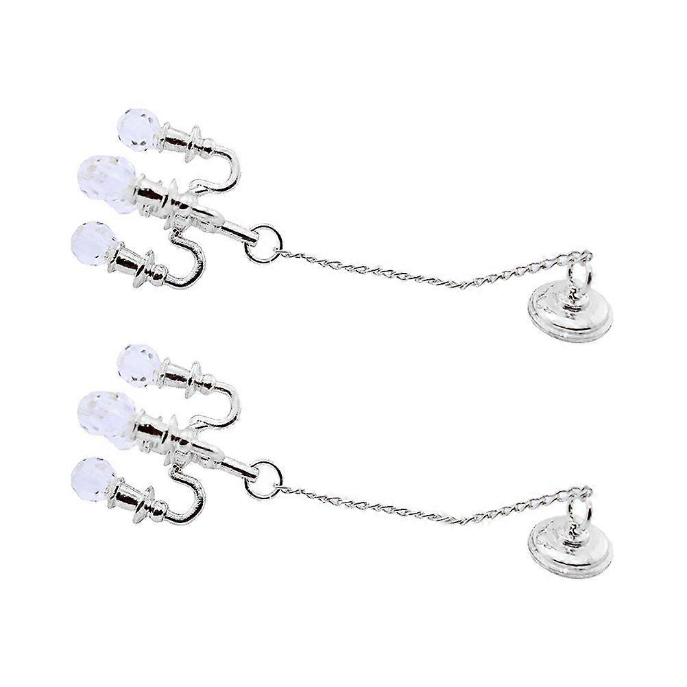 2Pcs Mini Chandelier Playing House Accessories Practical Decoration Model